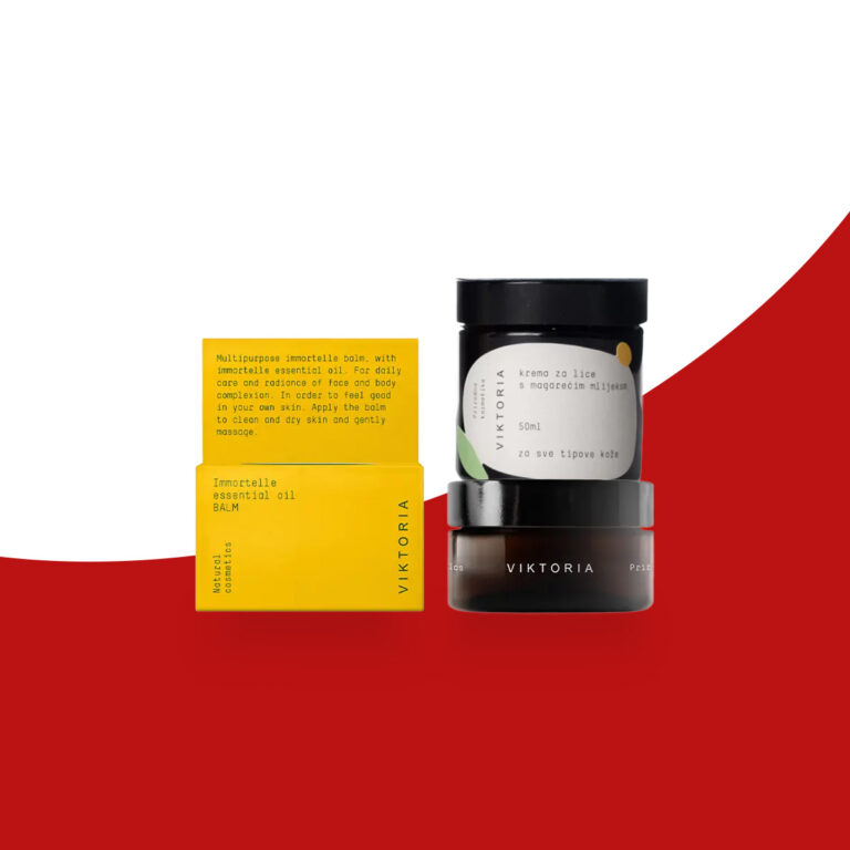 Valentinstag-Set: Gesichtscreme mit Eselsmilch und regenerierender Goldbalsam (30 ml)